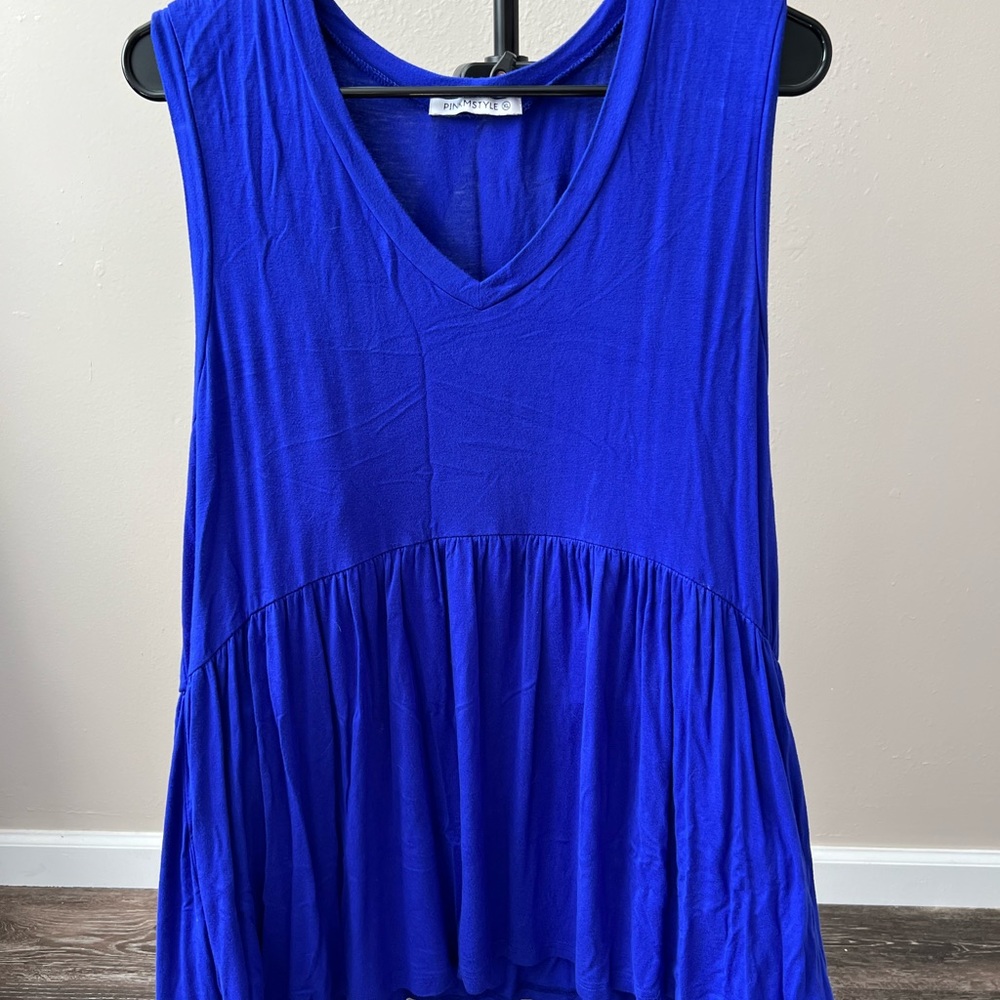 PINKMSTYLE babydoll top XL in Royal Blue